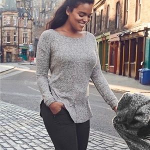 Athleta Luxe Pose Long Sleeve - Small (Charcoal Space Dye)
